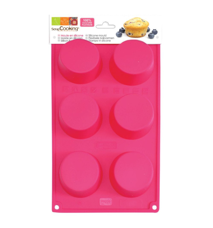 ScrapCooking® silicone mould with 6 muffin cavities