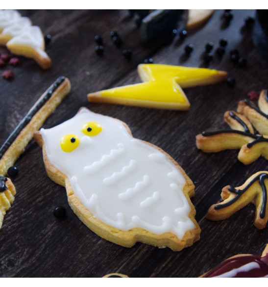 Ambiance biscuits chouette et éclair décorés - Découpoirs sorcier sur carte - ScrapCooking