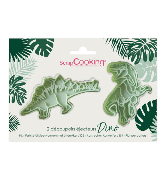 Découpoirs éjecteurs Dino sur carte - ScrapCooking