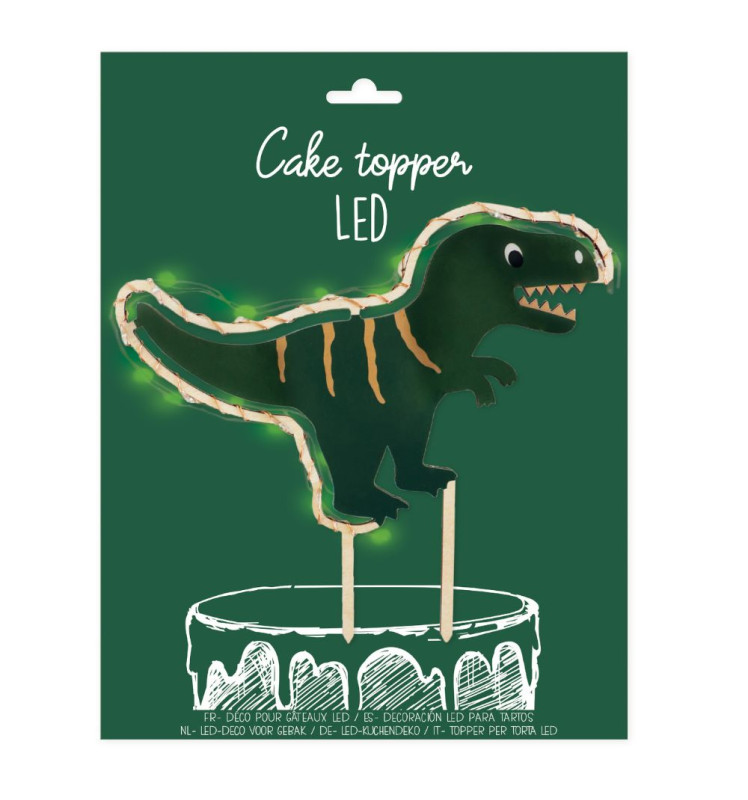 Cake topper Led dinosaure