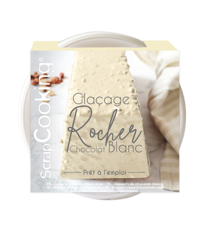 Ready-to-use white chocolate rocher glaze