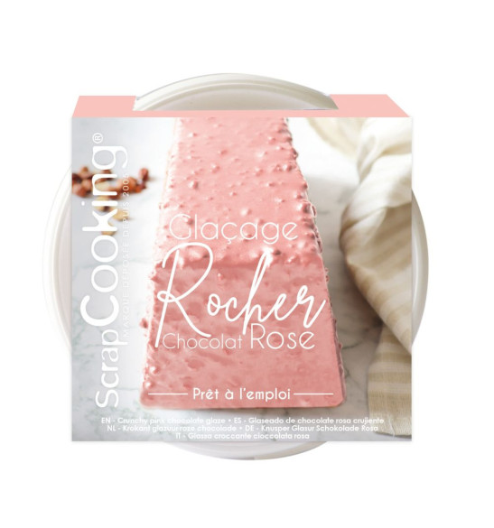 Buy Ready to Use Pink Chocolate Rocher Glaze - ScrapCooking