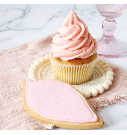 Glaçage royal coloré biscuits cupcakes rose dragée - ScrapCooking