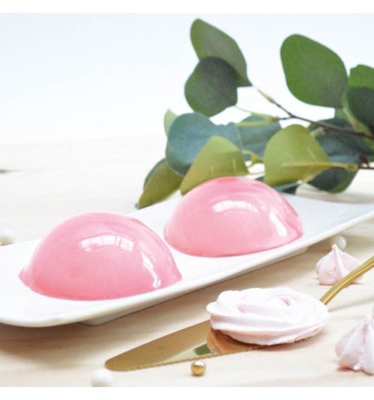 Ambiance Moule en silicone 6 demi-sphères rose clair - ScrapCooking