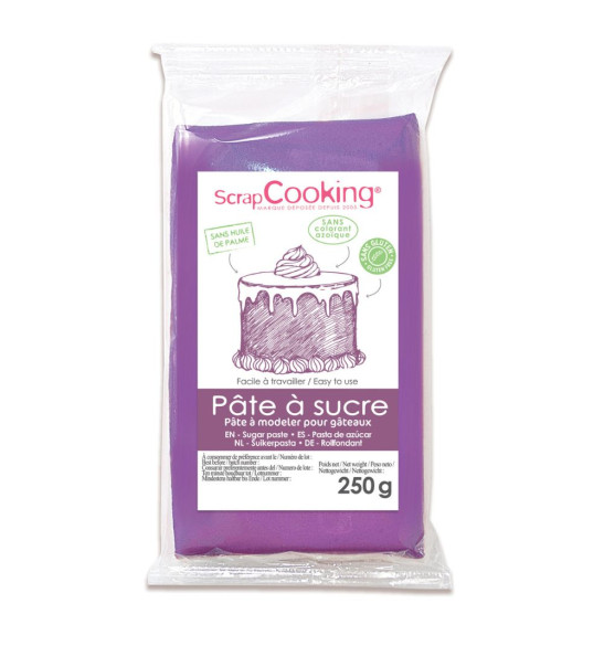 Pâte à sucre violette 250g- ScrapCooking