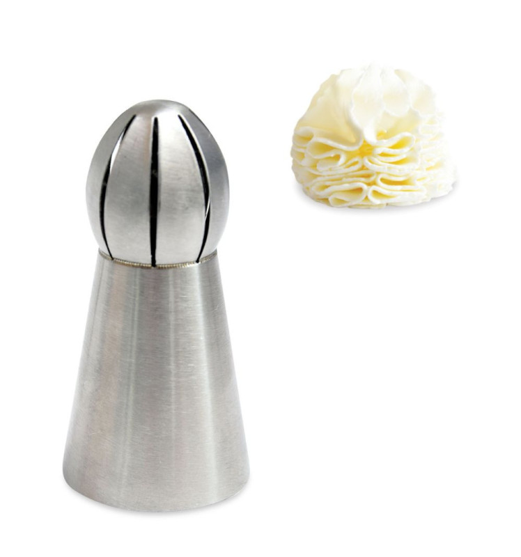 Stainless steel whipped cream piping tip
