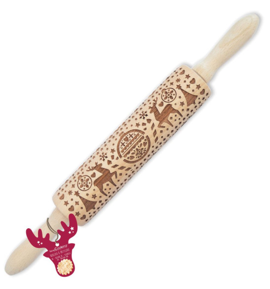 Wooden “Christmas” print roller - 39 cm - product image 1 - ScrapCooking