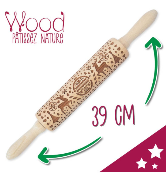 Wooden “Christmas” print roller - 39 cm - product image 3 - ScrapCooking