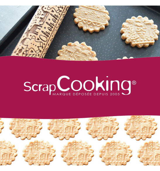 Rouleau empreintes bois Xmas marque - ScrapCooking