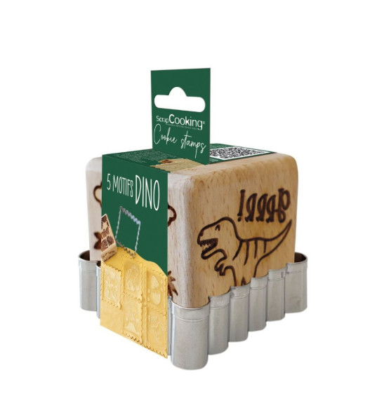 Dinosaur biscuit stamp with cookie cutter - ScrapCooking