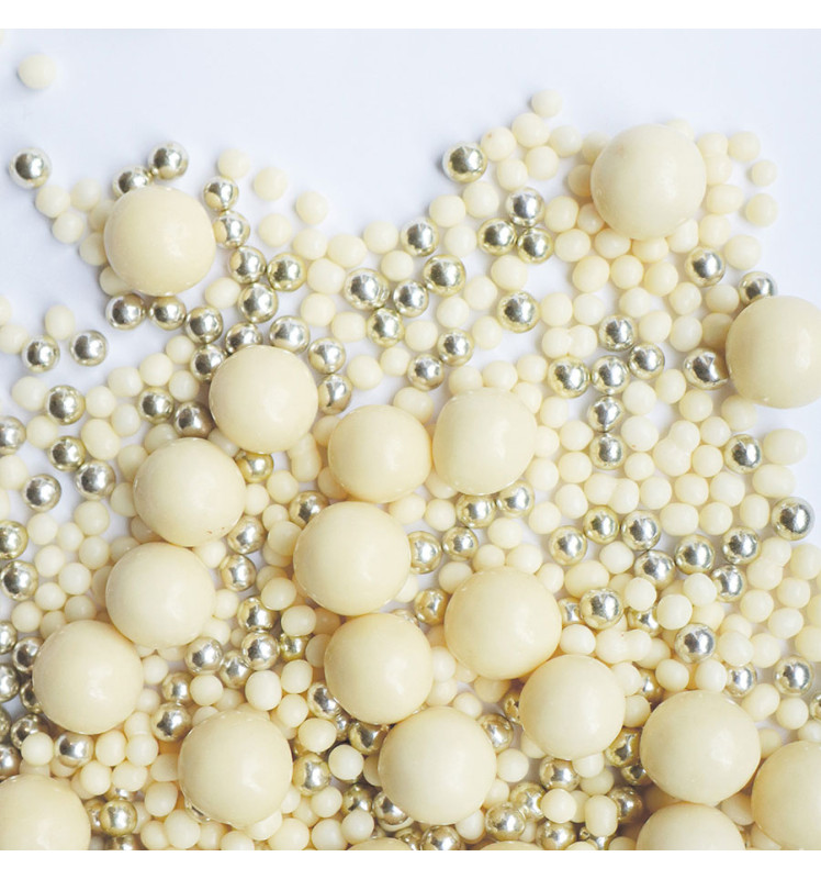White-gold choco pearls deco