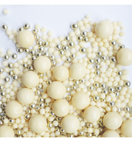 White-gold choco pearls deco