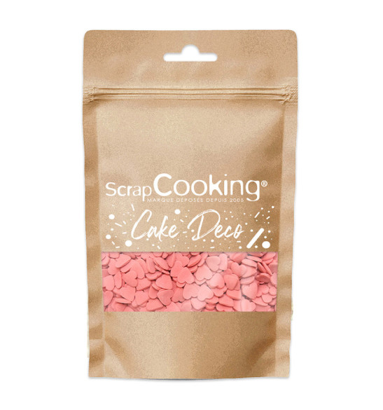 Sachet de décors sucrés cœurs rouges 55g