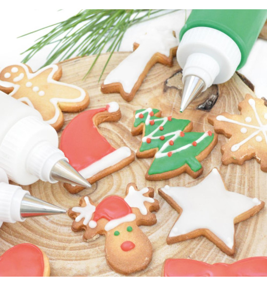 Biscuit Noël avec glaçage royal Colorant gel alimentaire vert 20 gr - ScrapCooking