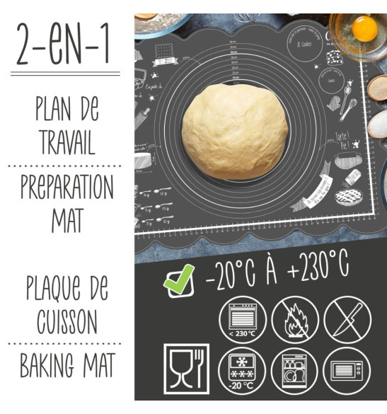 Tapis pâtissier silicone Need'it cuisson four - ScrapCooking