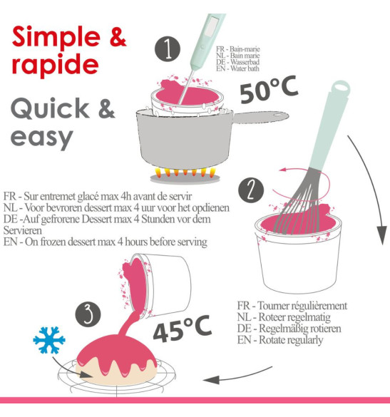 Glaçage miroir prêt à l'emploi rouge 300g simple & rapide- ScrapCooking