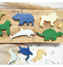 Biscuits et pâte à sucre décorés animaux - Pâte à sucre vert 250g - ScrapCooking