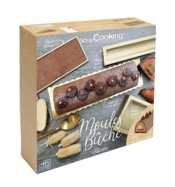 3 Christmas silicone mould for yule log (mould, insert, baking mat) - product image 1 - ScrapCooking