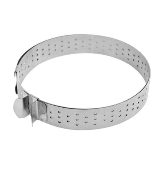Perforated, adjustable tart ring, stainless steel Ø 16 to 30 cm - product image 3 - ScrapCooking