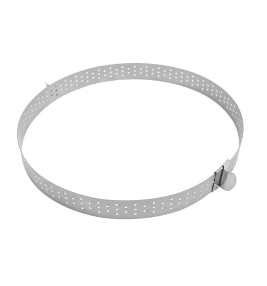 Perforated, adjustable tart ring, stainless steel Ø 16 to 30 cm - product image 4 - ScrapCooking