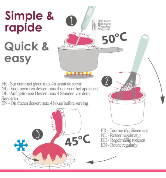 Glaçage miroir prêt à l'emploi pourpre 300g simple et rapide - ScrapCooking