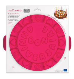 Moule à gâteau silicone bon anniversaire - ScrapCooking