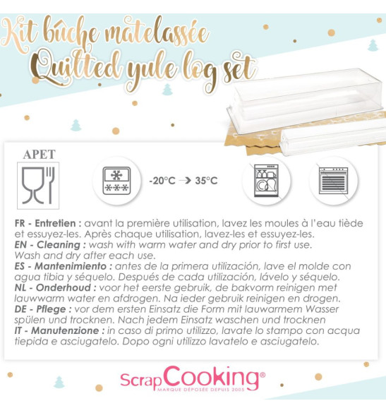 Kit moule semi rigide bûche matelassée entretien - ScrapCooking