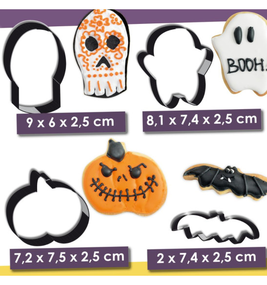 4 emporte pièces Halloween différentes formes - ScrapCooking