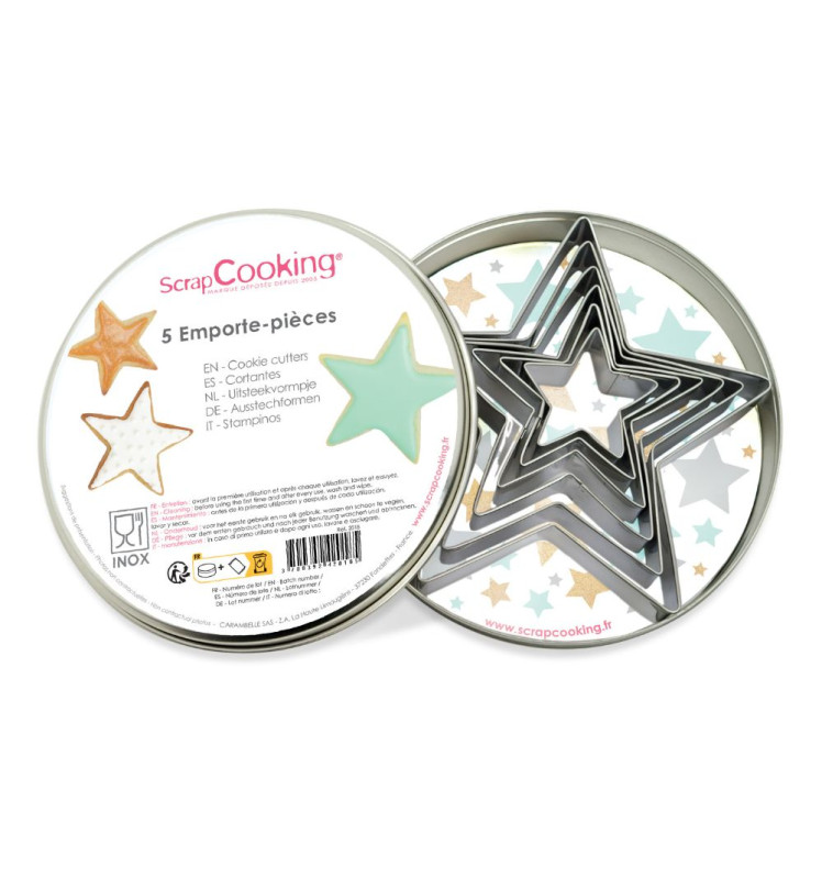 Set of 6 Star cookie cutters