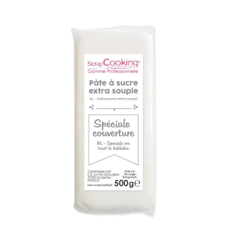 Pâte à sucre de couverture blanche 500 g - ScrapCooking