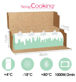 2 boites à cakesbûches 35x11x11 cm résistant chaleur froid  - ScrapCooking