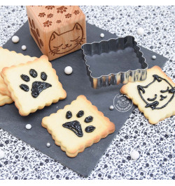 Cat wood cookie stamp + cookie cutter - product image 5 - ScrapCooking