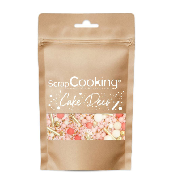 Sachet décors sucrés mix rods rose doré - ScrapCooking