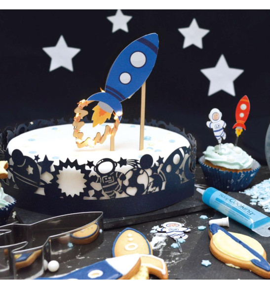 Cake topper led fusée - thème espace - ScrapCooking