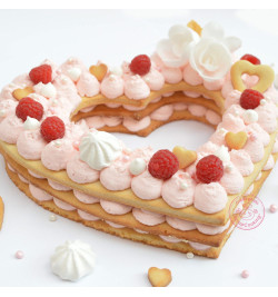 Floral cake coeur décoration - ScrapCooking