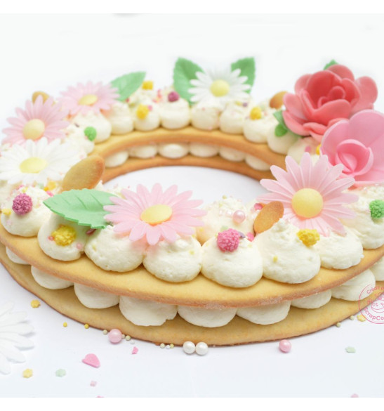 Floral cake rond décoration - ScrapCooking