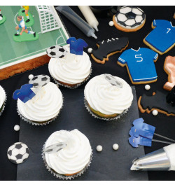 24 caissettes + 24 cake toppers Football cupcakes foot - ScrapCooking