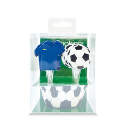 24 caissettes + 24 cake toppers Football pack - ScrapCooking