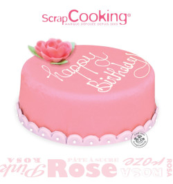 Pâte à sucre rouleau rose 36 cm - décoration gateau rose - ScrapCooking