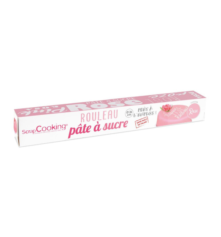 Pâte à sucre rouleau rose 36 cm