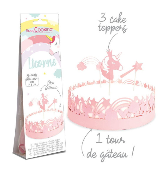 Cake scenery wrapper + cake toppers Unicorn