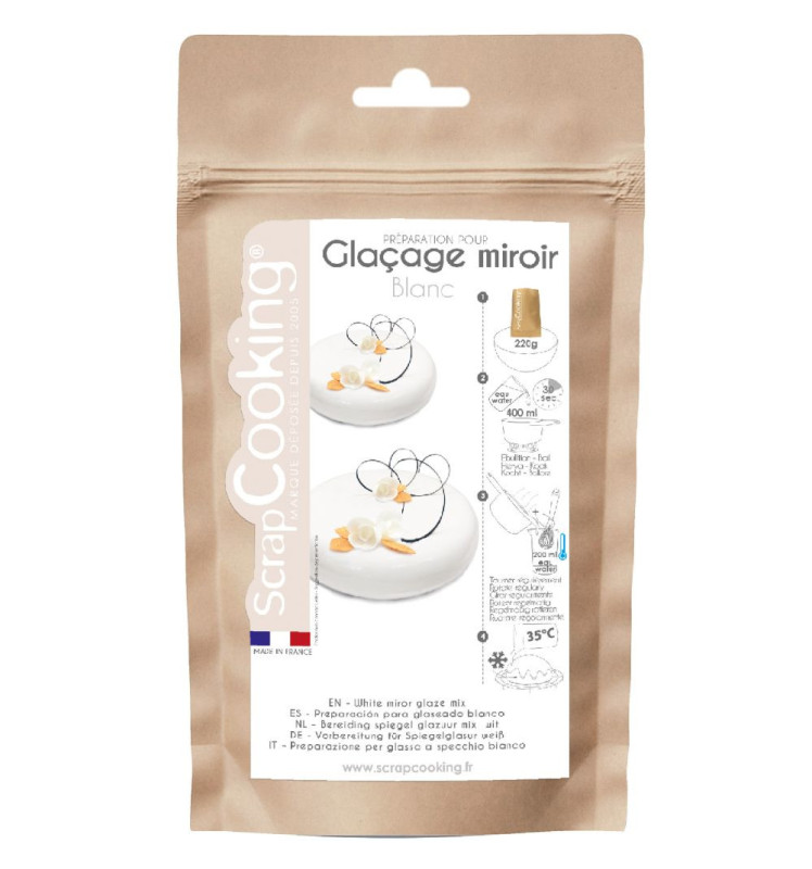 Glaçage miroir blanc en poudre - ScrapCooking