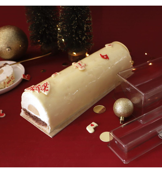 5 semelles à buches et cake 10X30 cm en kraft - présentation - ScrapCooking®