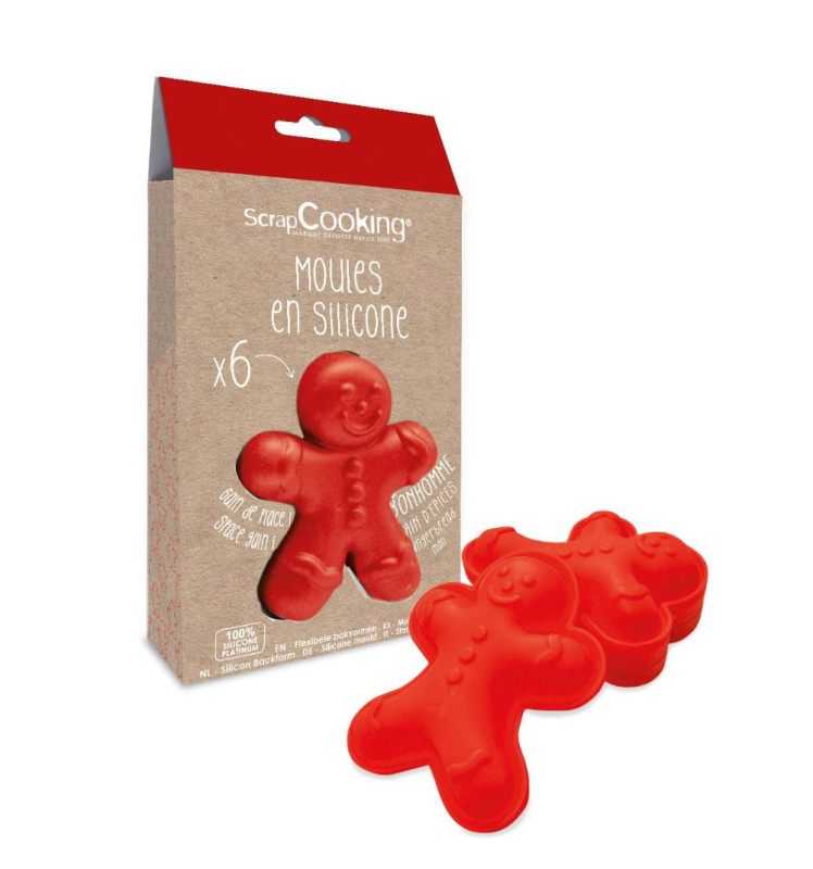 6 moules silicone individuels Ginger - ScrapCooking