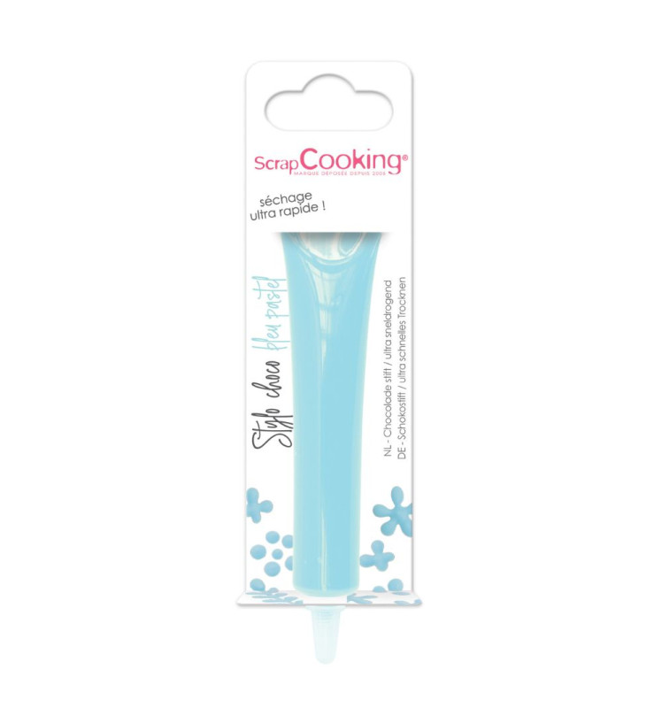 Stylo goût choco bleu pastel - ScrapCooking