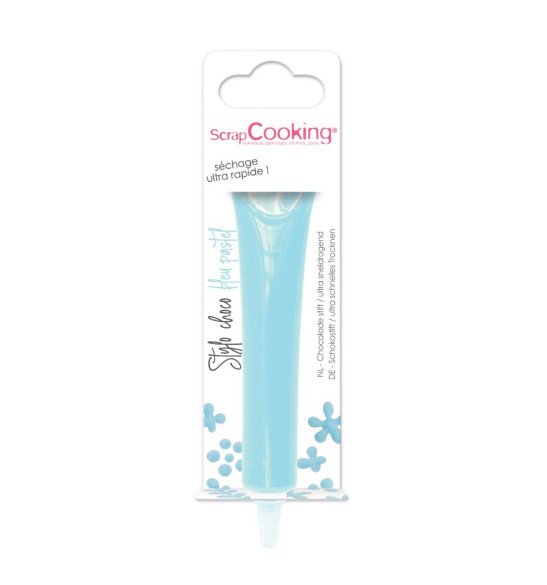 Stylo goût choco bleu pastel - ScrapCooking