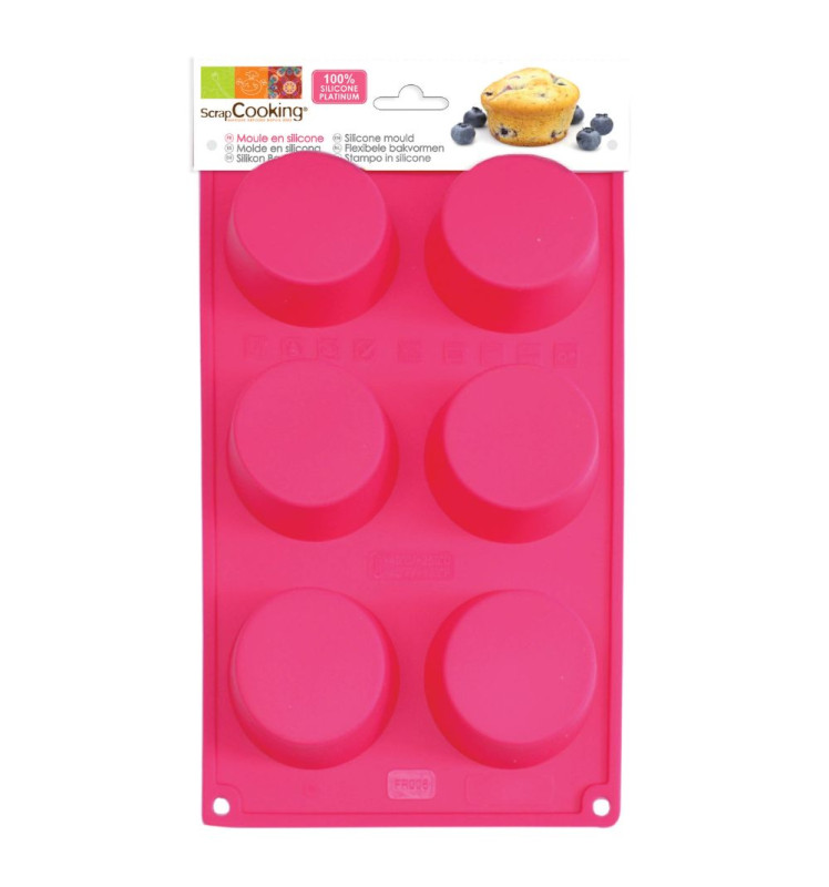 Moule à gâteaux silicone 6 muffins - ScrapCooking