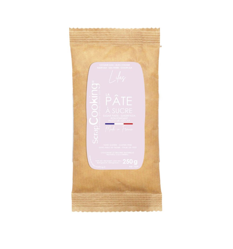 Pâte à sucre colorant d'origine naturelle Lilas 250g - ScrapCooking