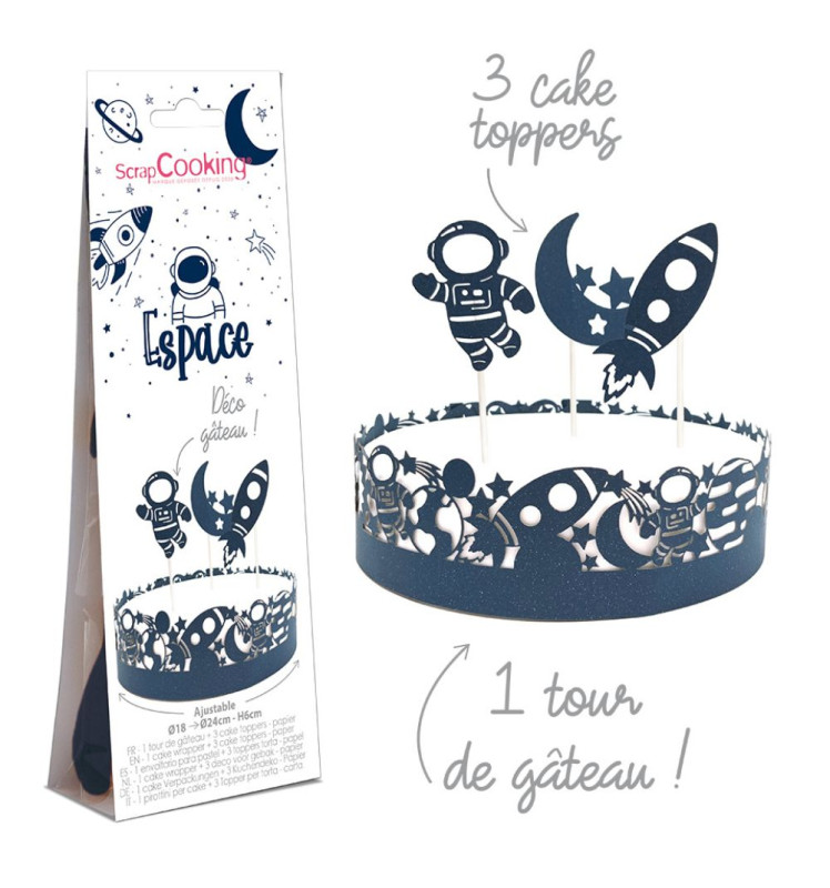 Cake scenery wrapper + cake toppers Space - ScrapCooking®