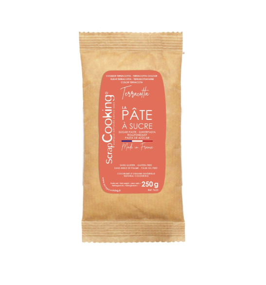 Pâte à sucre colorant d'origine naturelle Terracotta - ScrapCooking